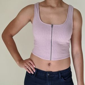 Express | Tops | Dusty Pink Zipper Crop Top Tank Top | Poshmark